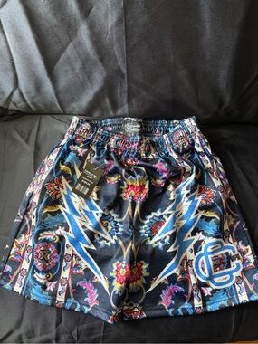 New Corrupted Creative Concert/Graphic Floral Lightning Athletic Shorts Size L